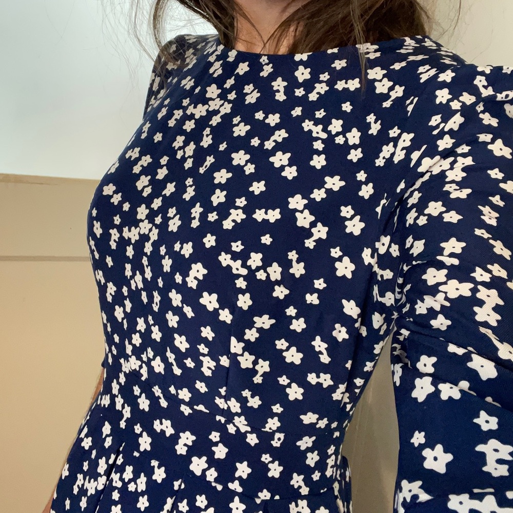 Trad Wife Farm Floral Fitted Demure Dress. Medium